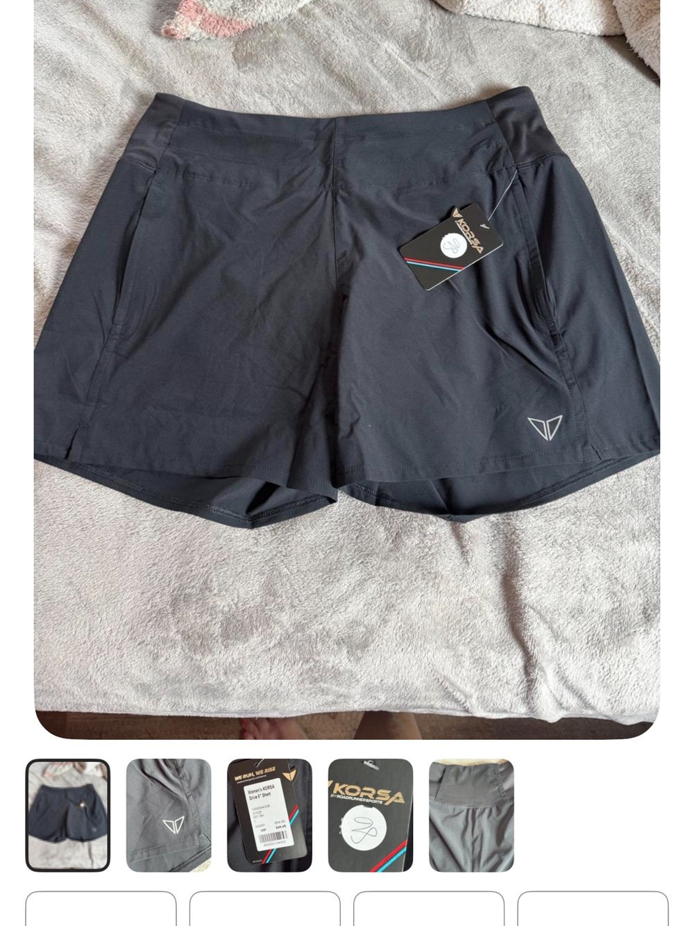 Korsa Black Women's Athletic Shorts with Reflective Logo